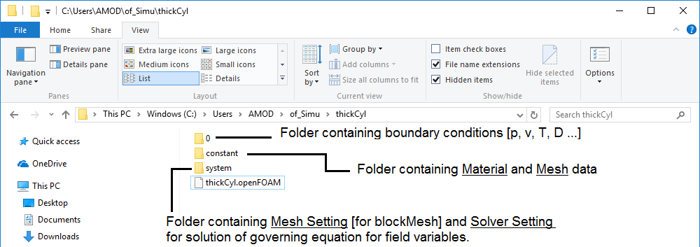 Tutorial Folders in OpenFOAM