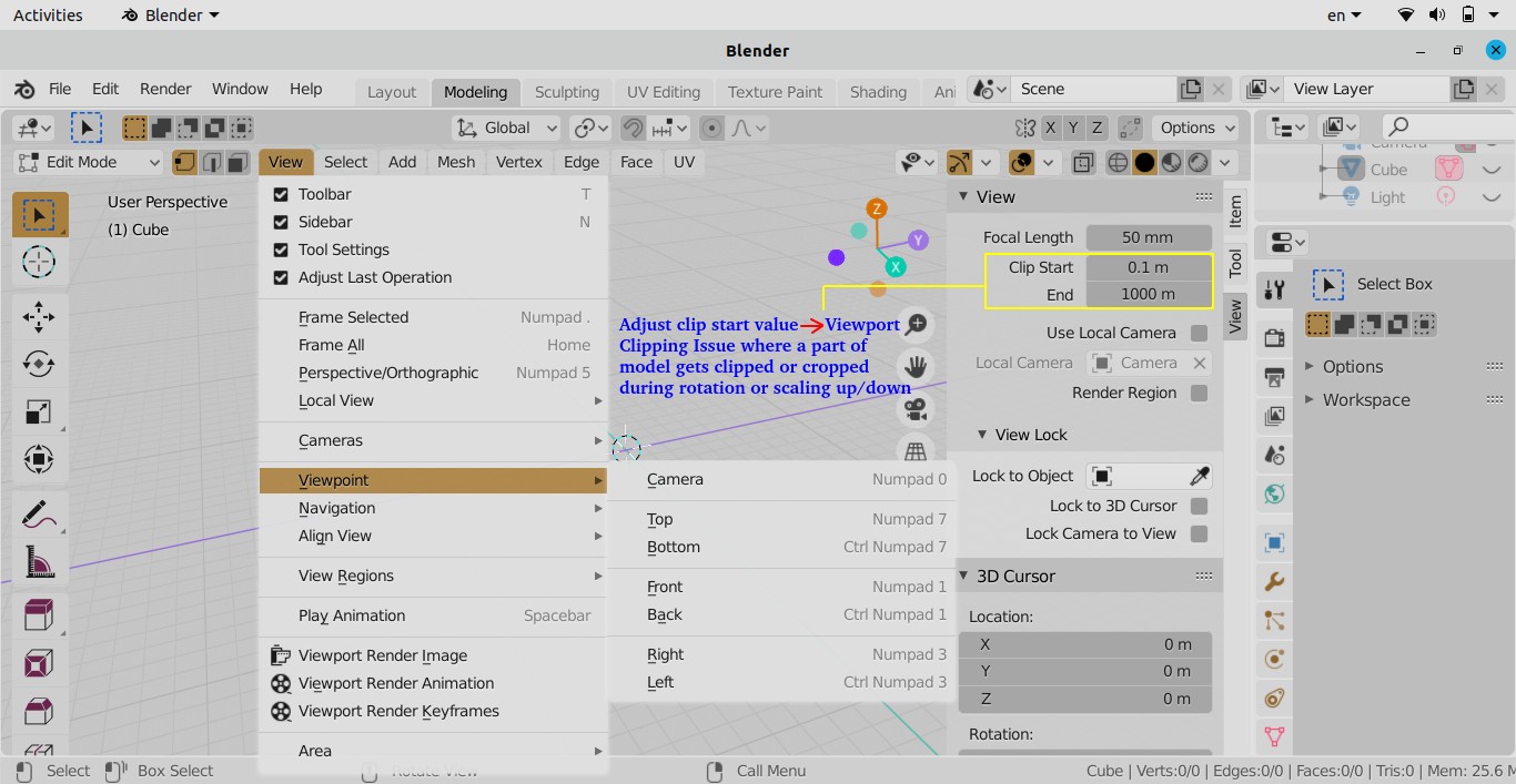 Blender Viewport Clipping Fix