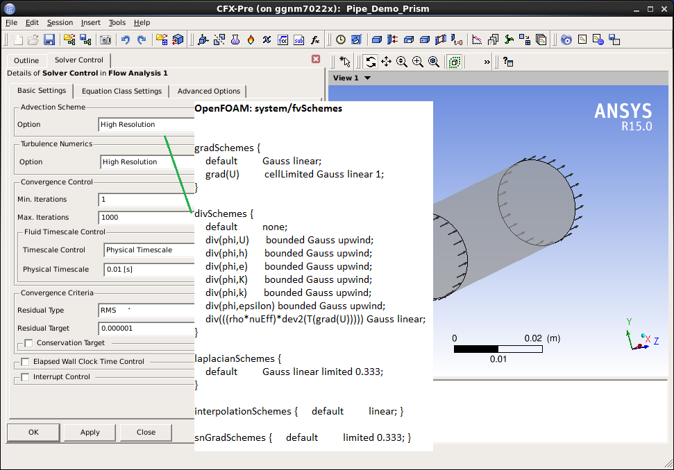 CFX Gui - Basic Settings