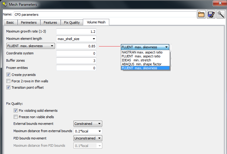 ANSA Volume Meshing Parameters Setting