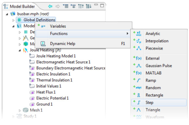 COMSOL Global Definitions