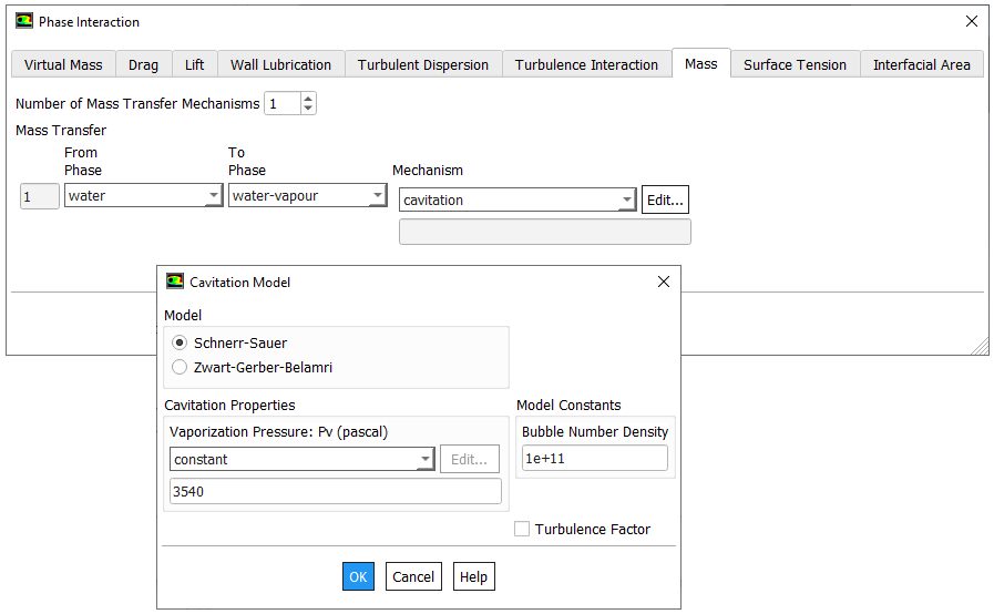 Cavitation Modeling Options in ANSYS FLUENT