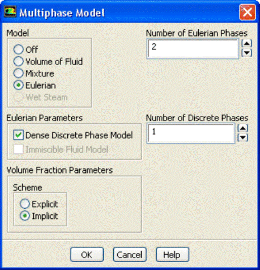 DDPM setting in FLUENT