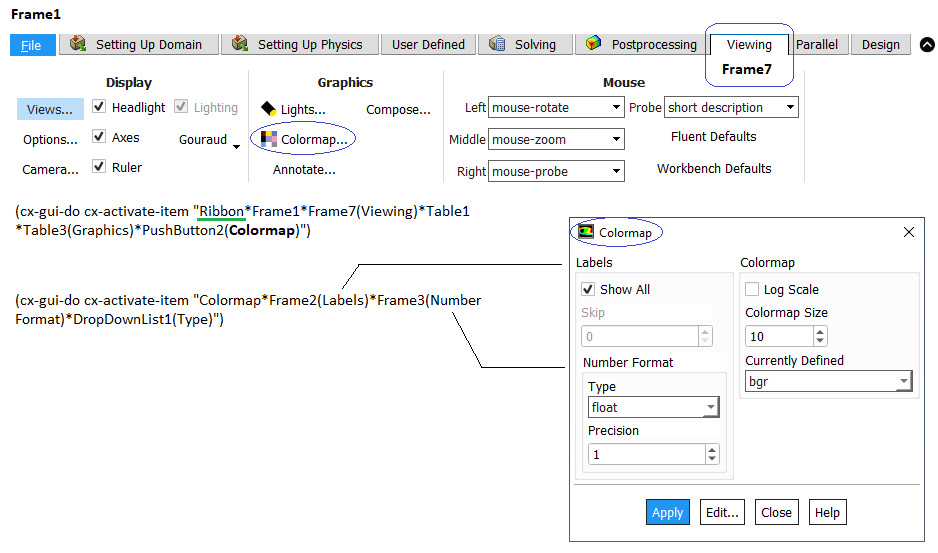 GUI Components in FLUENT and SCHEME Script