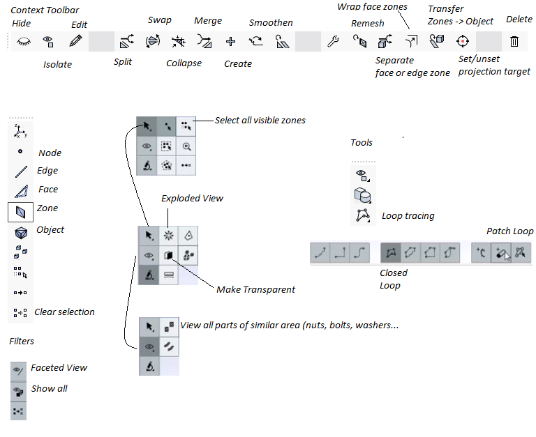 FLUENT Mesher toolbars