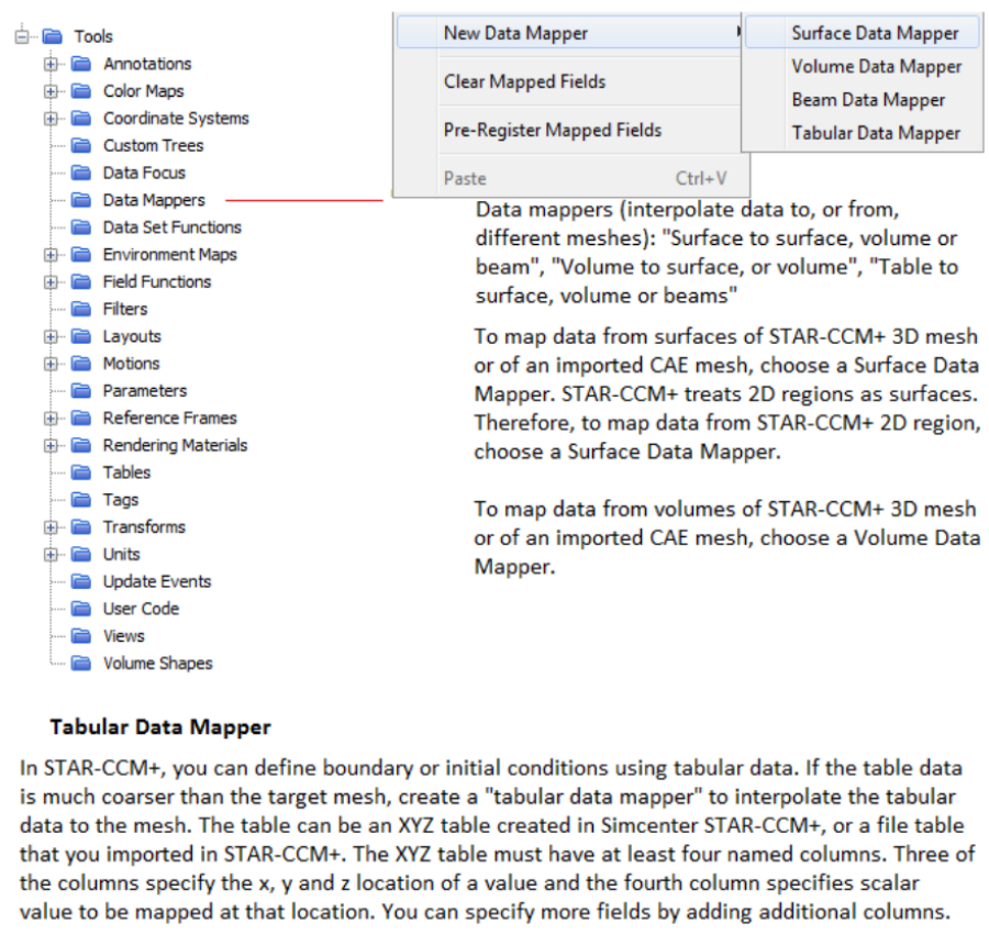 STAR-CCM+ Data Mapping