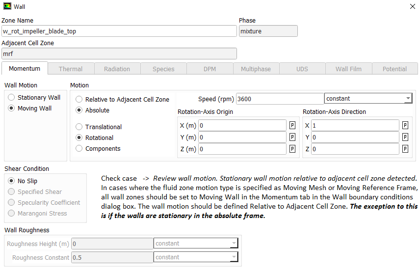 Moving Wall Modeling in FLUENT