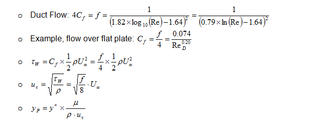 Calculation steps for Y-plus