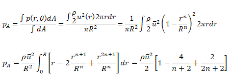 area-weighted average dynamic pressure