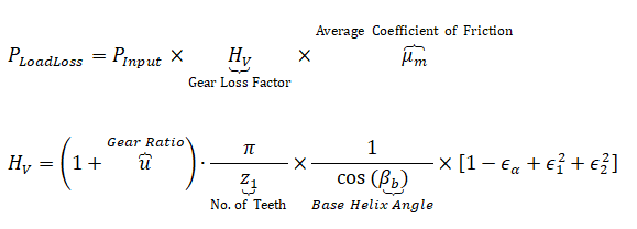 Gear Load Loss as per Ohlendorf