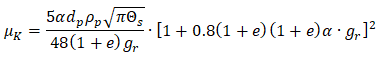 Kinetic Viscosity as per Gidaspow et al.