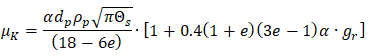 Kinetic Viscosity as per Syamlal et al.