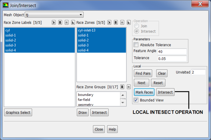 Local Intersect Operations