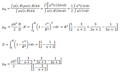 mass-weighted average dynamic pressure