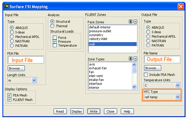 FLUENT FSI Data Mapping