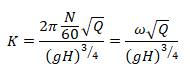 Type Number of a centrifugal pump