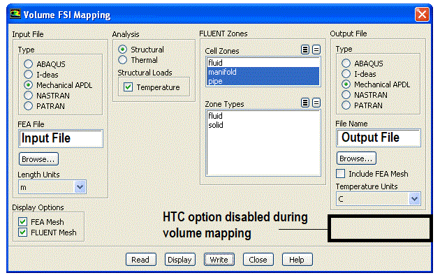 FLUENT FSI Volume Data Mapping