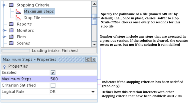 Stopping Criteria in STAR-CCM+