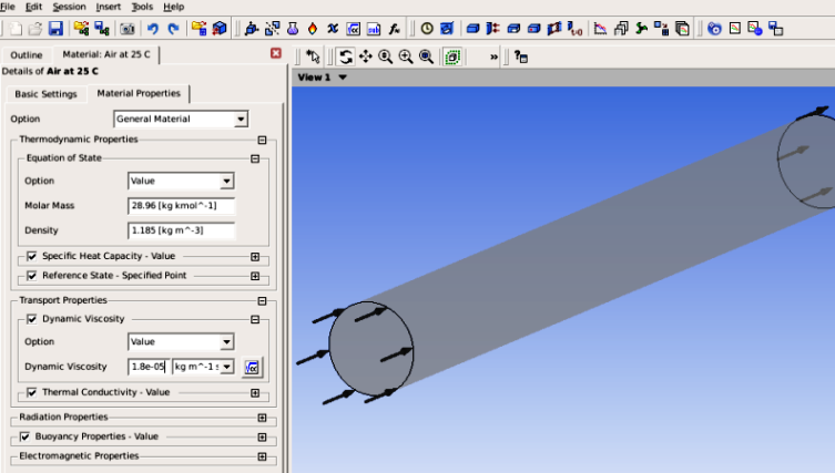 Material properties in CFX