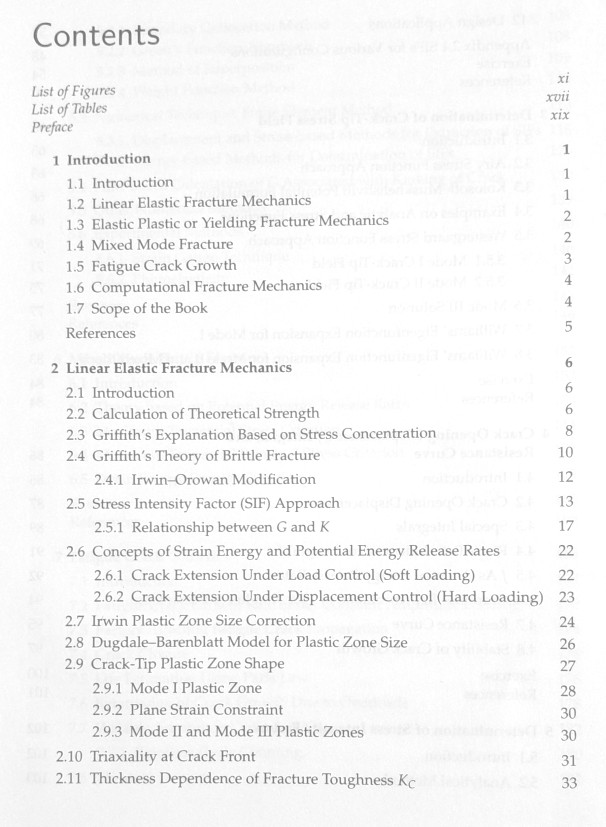 Fracture Mechanics TOC 1