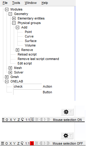Mouse selection in GMSH