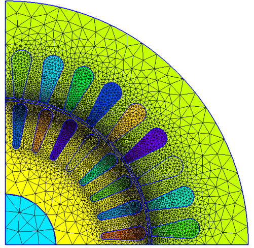 Unstructured Mesh of an 2D Rotor-Stator Geometry