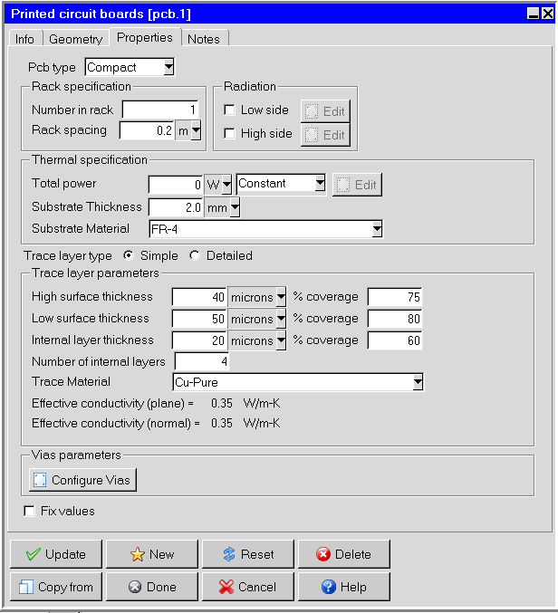 pcb stack data in ICEPAK