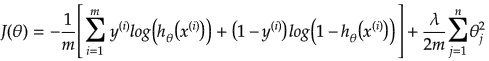 cost function with regularization