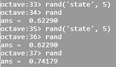 Seed in Random Number - OCTAVE