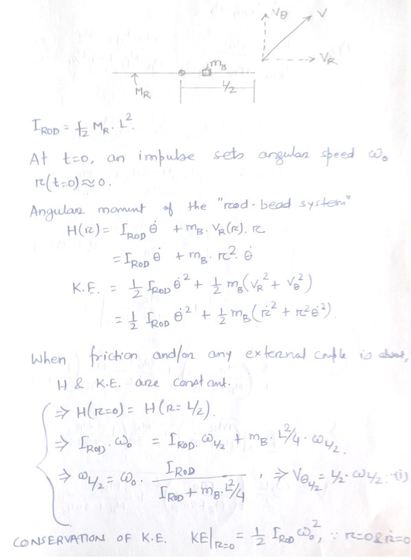 Sliding bead on a rotating rod - 1