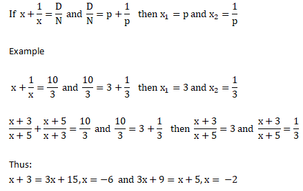 Reciprocal fraction equality