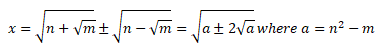 Conjugate square root sum