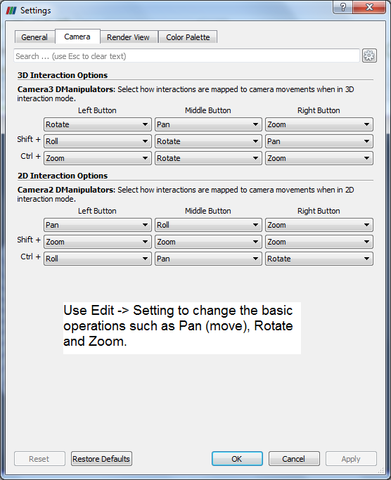 Mouse Operations in ParaView