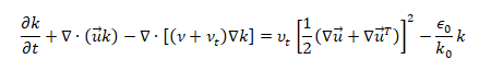 k-equation for turbulence