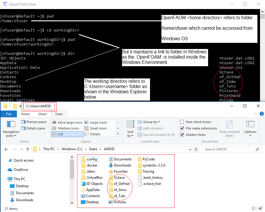 Mapping of OpenFOAM native folder structure to Windows