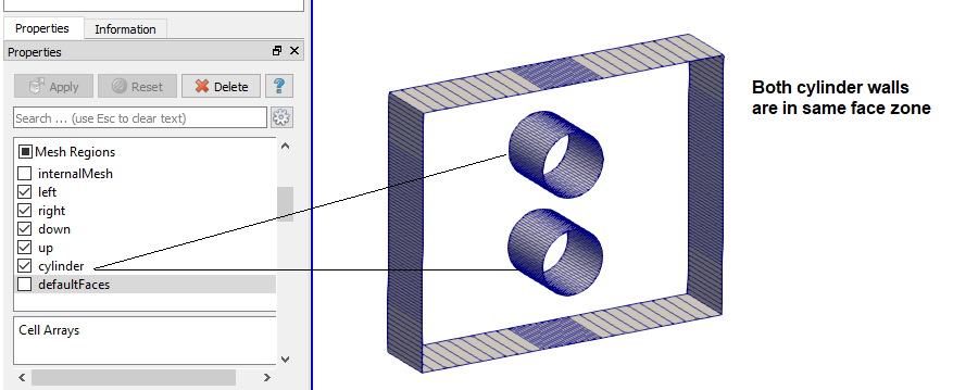 Offset cylinder mirrored mesh