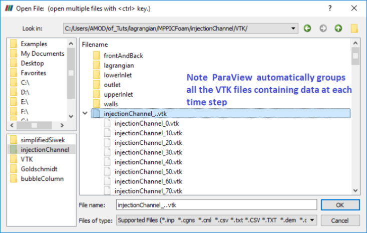 MPPICFoam - Particle Track VTK Files