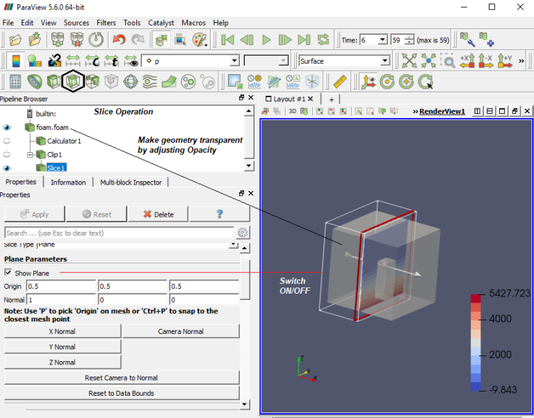 Clip plane in Paraview