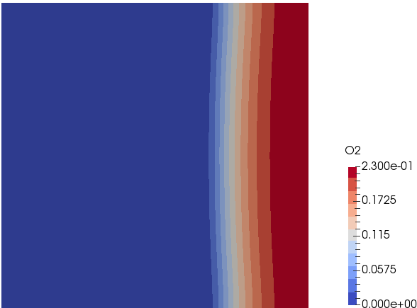 reactingFoam - Oxygen Mass Fraction