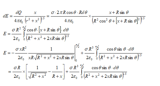 Electric Field - Hemishperical shell