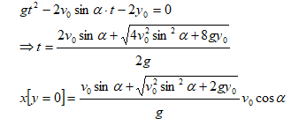 Projectile Landing Distance