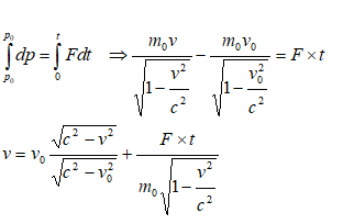 Relativistic Speed and Impulse-Momentum Therorem