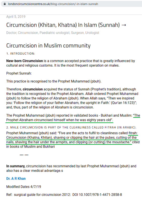 Circumcision (Khitan, Khatna) In Islam (Sunnah)