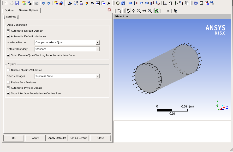 CFX Gui - Basic Settings