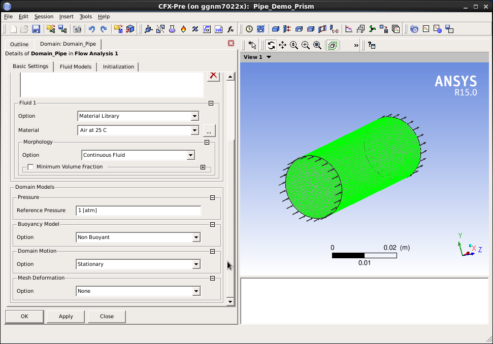 CFX Gui - Basic Settings